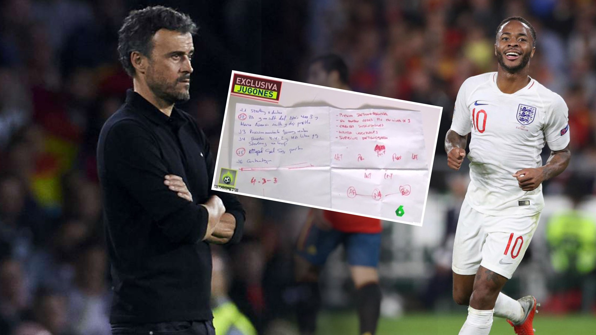 Hé lộ nội dung mảnh giấy vạch lỗi không thể chặn đứng Sterling và ĐT Anh của HLV Luis Enrique