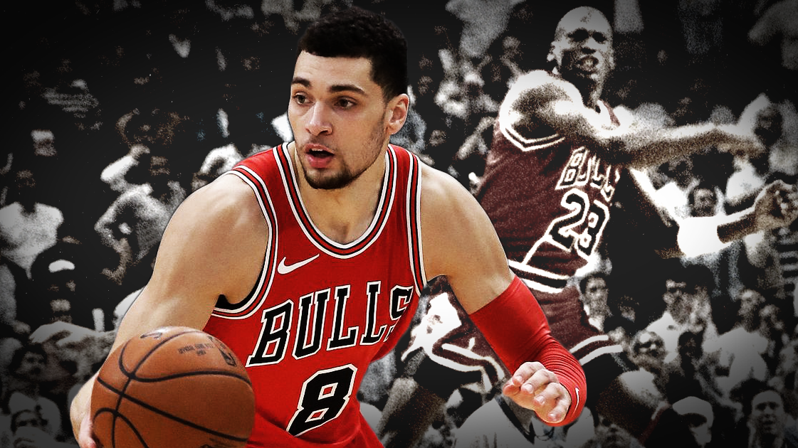 Fan Chicago Bulls đang thấy hình bóng Michael Jordan trong "thánh dunk" Zach LaVine