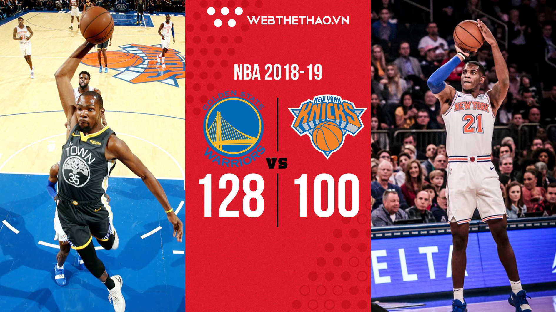 Hôm trước là Stephen Curry, hôm nay đến lượt Kevin Durant ghi 41 điểm như chỗ không người