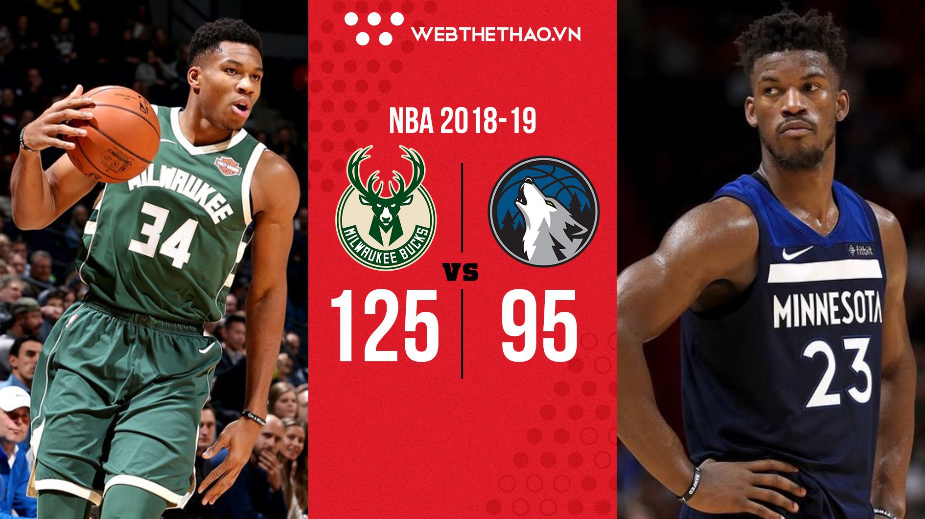 Giannis Antetokounmpo cùng Milwaukee Bucks "xát muối vào nỗi đau" của Minnesota Timberwolves