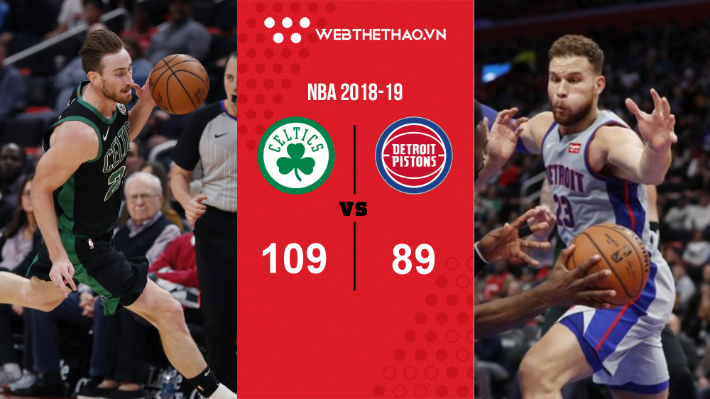 Tháp đôi Pistons đổ sụp trước Celtics