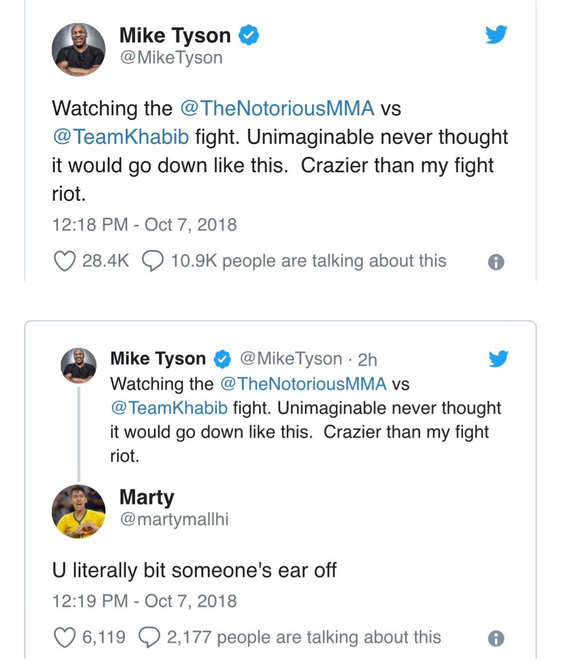Phản ứng của Mike Tyson và mạng xã hội về đại chiến Khabib và McGregor - Ảnh 5. Phản ứng của Mike Tyson và mạng xã hội về đại chiến Khabib và McGregor - Ảnh 5.