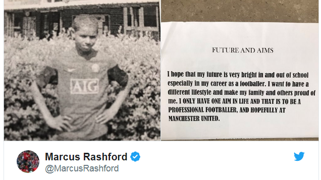 Từ năm 11 tuổi, Rashford đã... tiên đoán trước thành công ở Man Utd