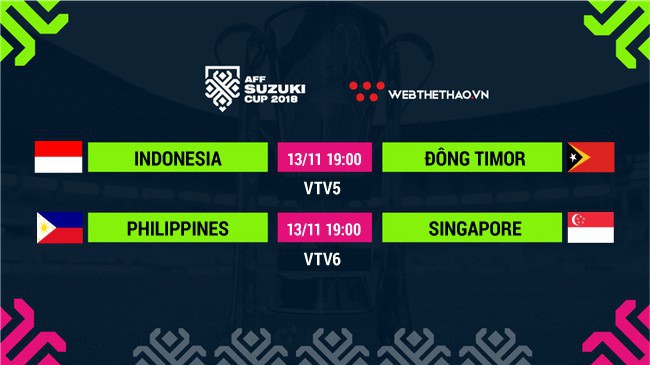 Lịch thi đấu AFF Cup 2018 mới nhất hôm nay 13/11