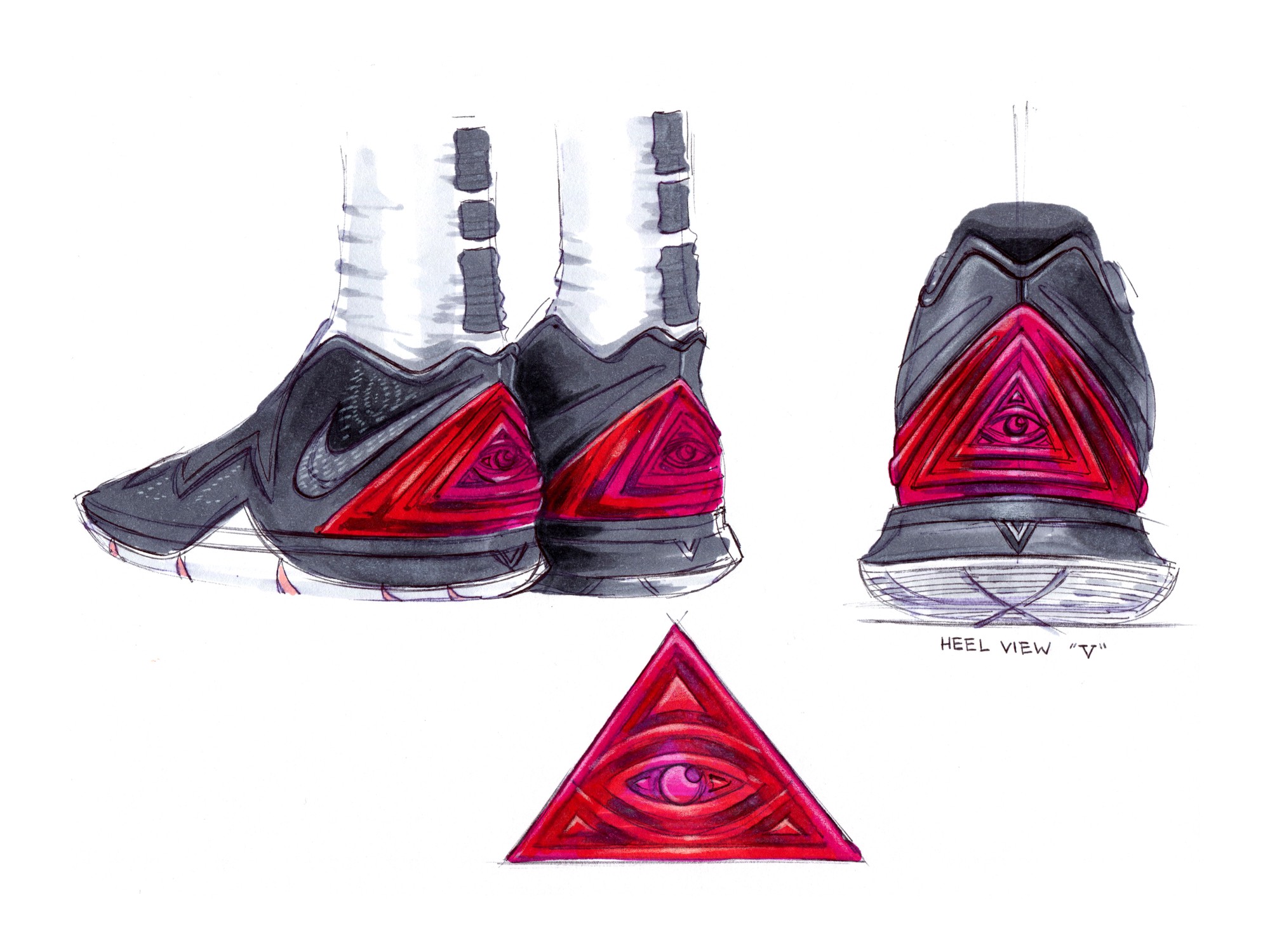 Hình tượng mắt quỷ ở gót của Kyrie 5. Hình tượng mắt quỷ ở gót của Kyrie 5.