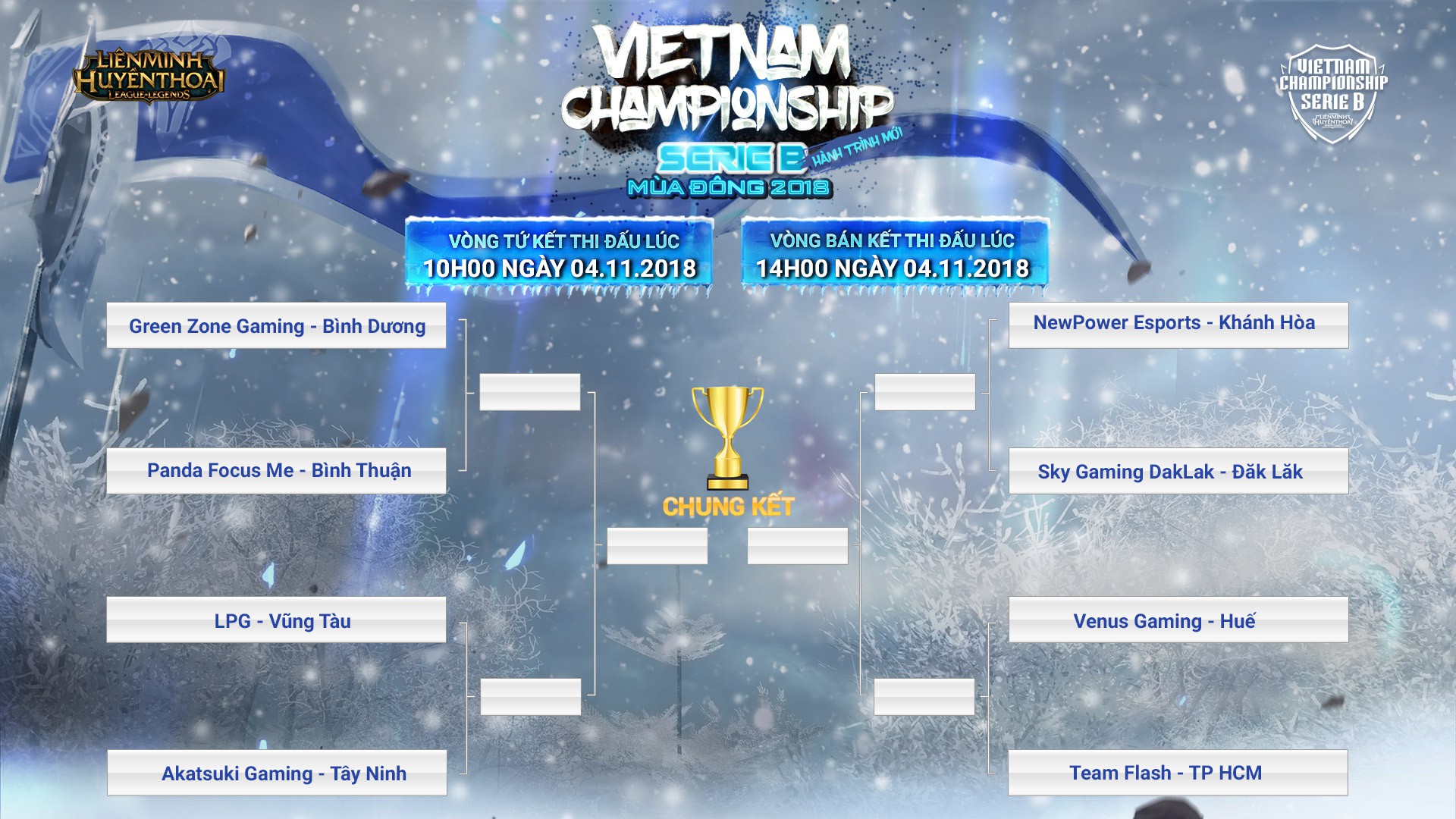Lịch thi đấu VCSB mùa Đông 2018: Hành trình mang theo hai chiếc vé tham dự play-off VCS mùa Xuân 2019