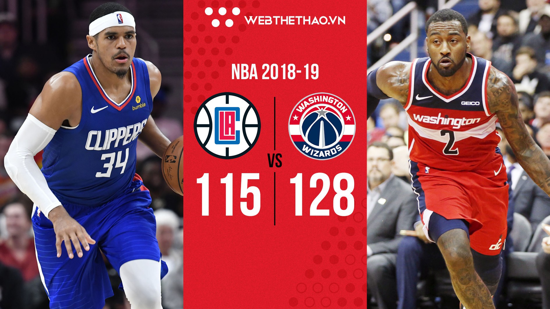 Bị chính khán giả nhà la ó, John Wall và Bradley Beal đáp trả bằng màn lội ngược dòng khó tin trước L.A Clippers