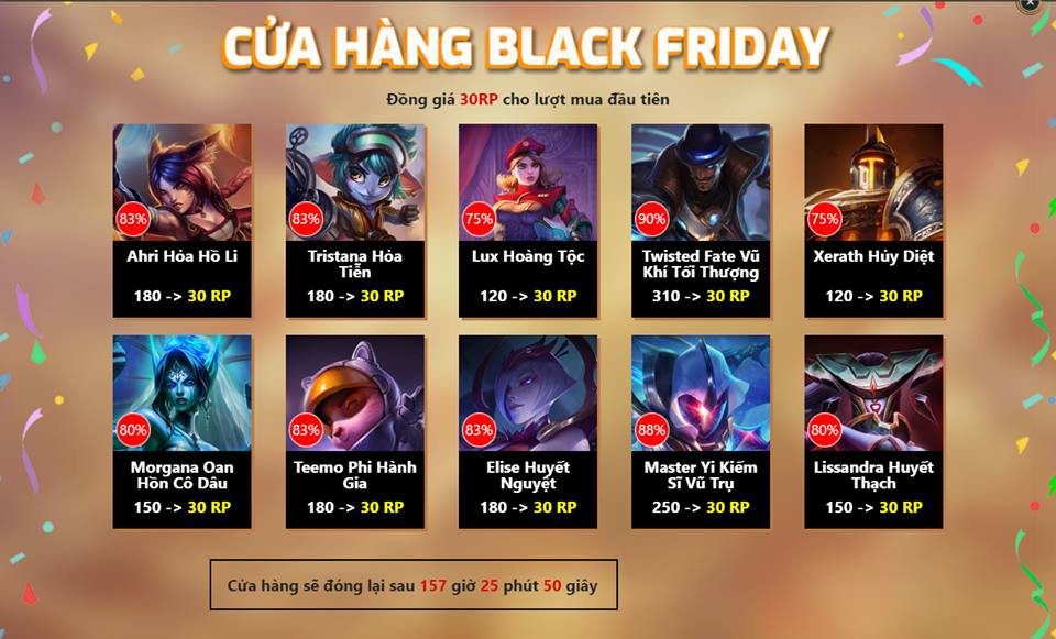 Siêu giảm giá trang phục LMHT trong ngày Black Friday - Ảnh 1. Siêu giảm giá trang phục LMHT trong ngày Black Friday - Ảnh 1.