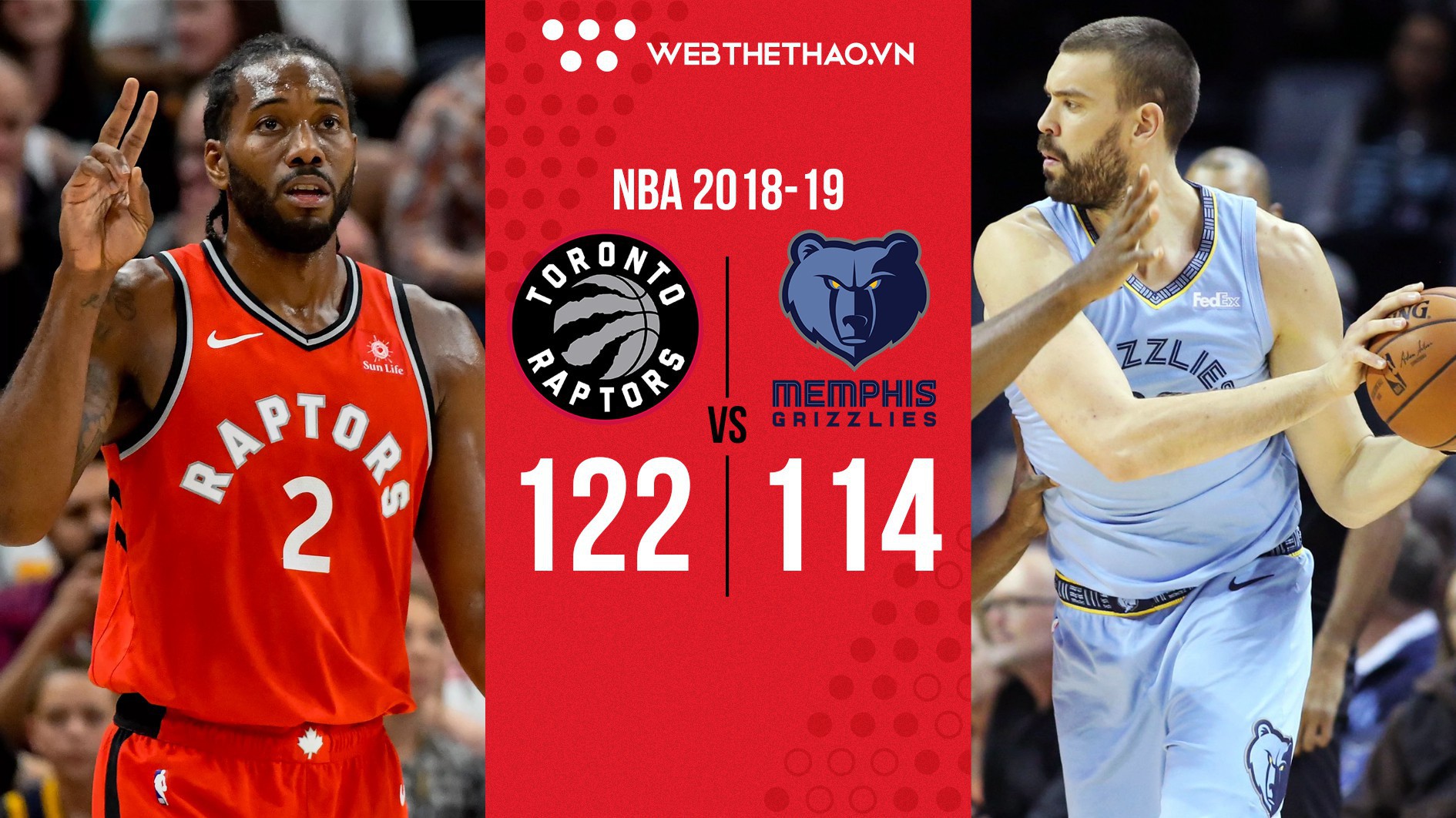 Kawhi Leonard "giả làm hậu vệ" gần như cả trận trước khi có cú ném nhấn chìm "ngựa ô" Memphis Grizzlies