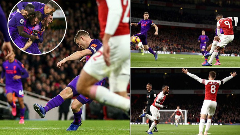 Thành tích ngoạn mục của Milner và Lacazette với 5 điểm nhấn từ trận Arsenal - Liverpool