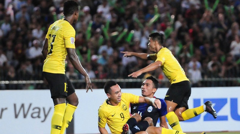 Malaysia vất vả đánh bại Campuchia trong trận ra quân AFF Cup 2018