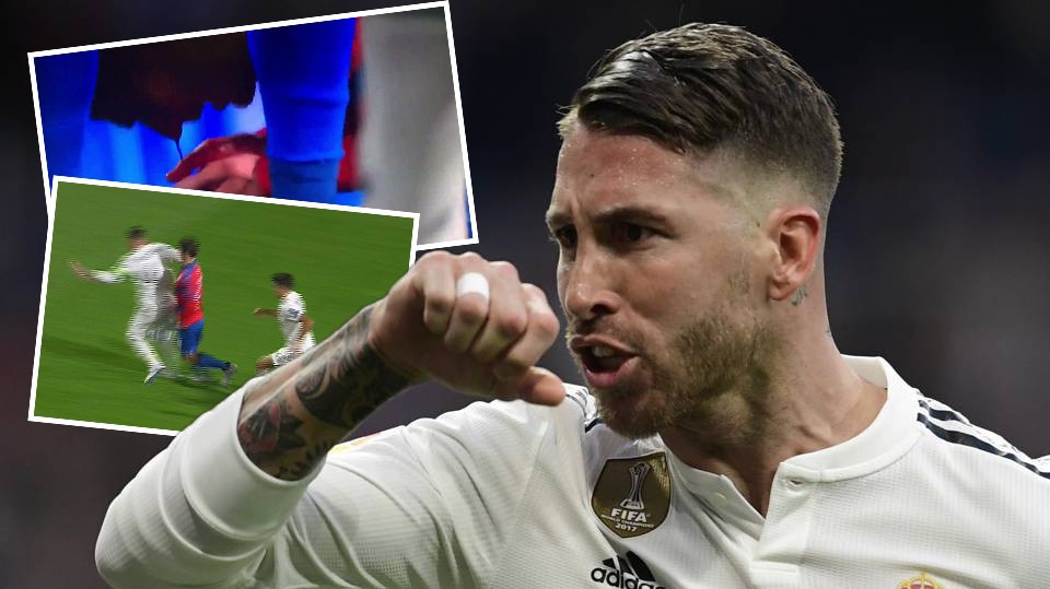 Ramos không chừa thói chơi xấu, gây phẫn nộ với pha giật cùi chỏ cho mũi cầu thủ Viktoria Plzen “ăn trầu”