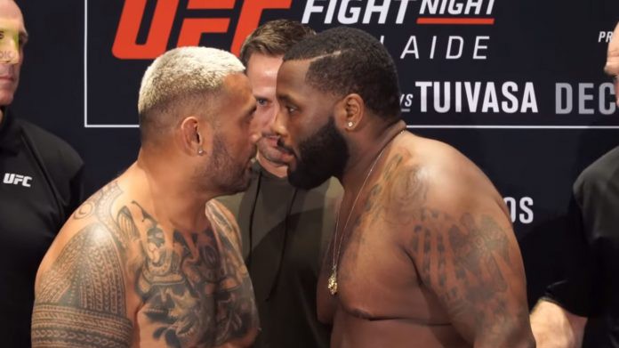 Mark Hunt choảng nhau với đối thủ Justin Willis hậu trường weigh-in UFC Fight Night 142