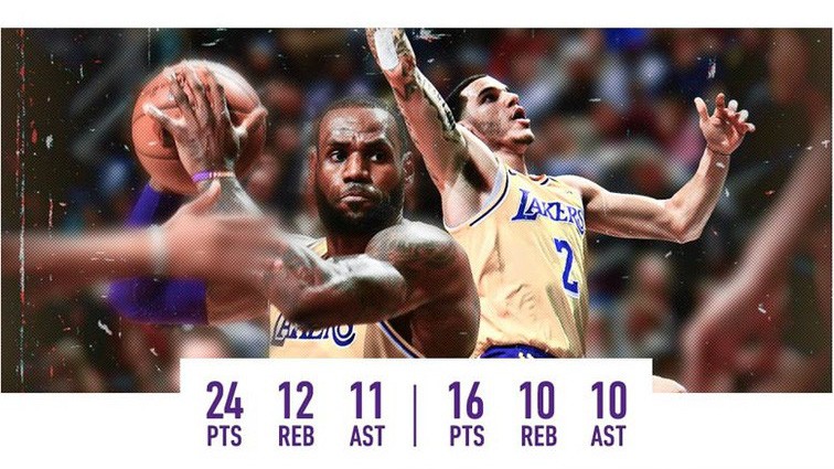 LeBron James cùng Lonzo Ball tái lập chiến tích cực hiếm trong lịch sử NBA