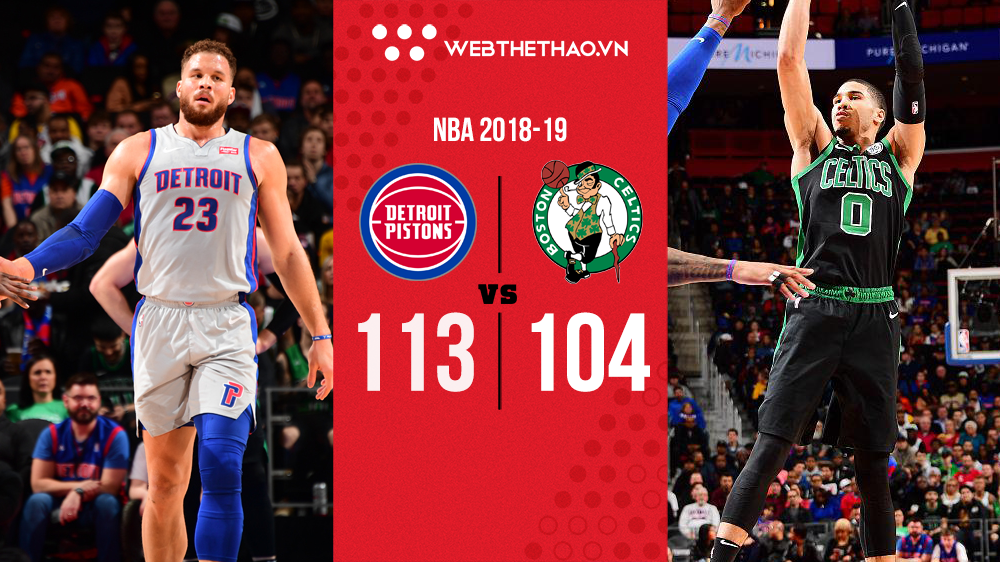 "Tháp đôi" Blake Griffin và Andre Drummond chấm dứt chuỗi 8 trận thắng của Boston Celtics