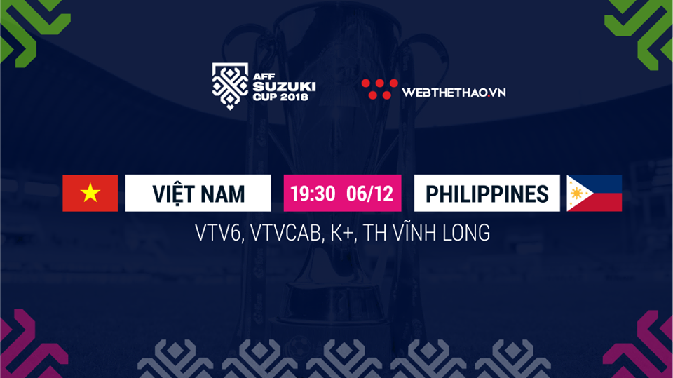 Lịch thi đấu AFF Cup 2018 mới nhất hôm nay 06/12