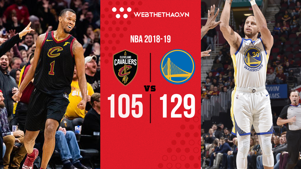 Tái hiện chung kết NBA phiên bản lỗi, Stephen Curry hủy diệt Cleveland Cavaliers với 9 quả 3 điểm