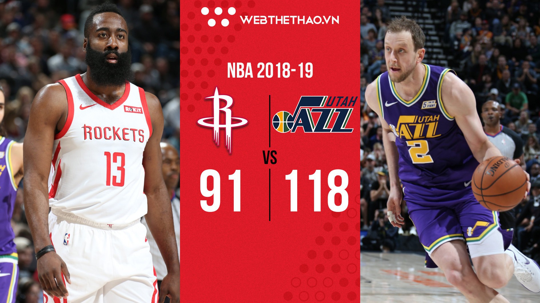 Đối đầu với Utah Jazz mất Rudy Gobert, vậy mà Houston Rockets vẫn tự hạ nhục bản thân bằng trận thua không tưởng
