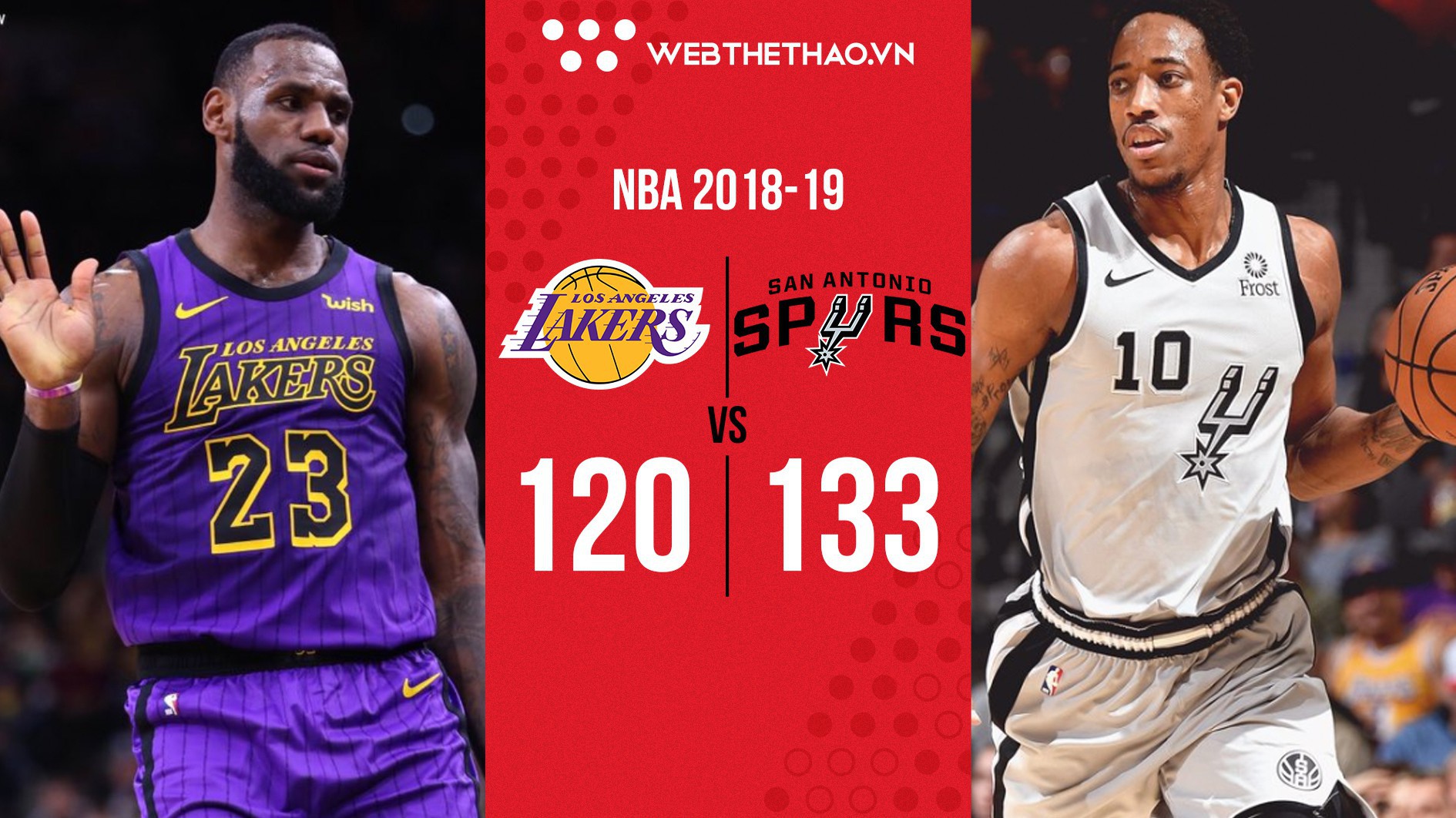 DeMar DeRozan dẫn San Antonio Spurs đến màn trả thù ngọt ngào trước Los Angeles Lakers