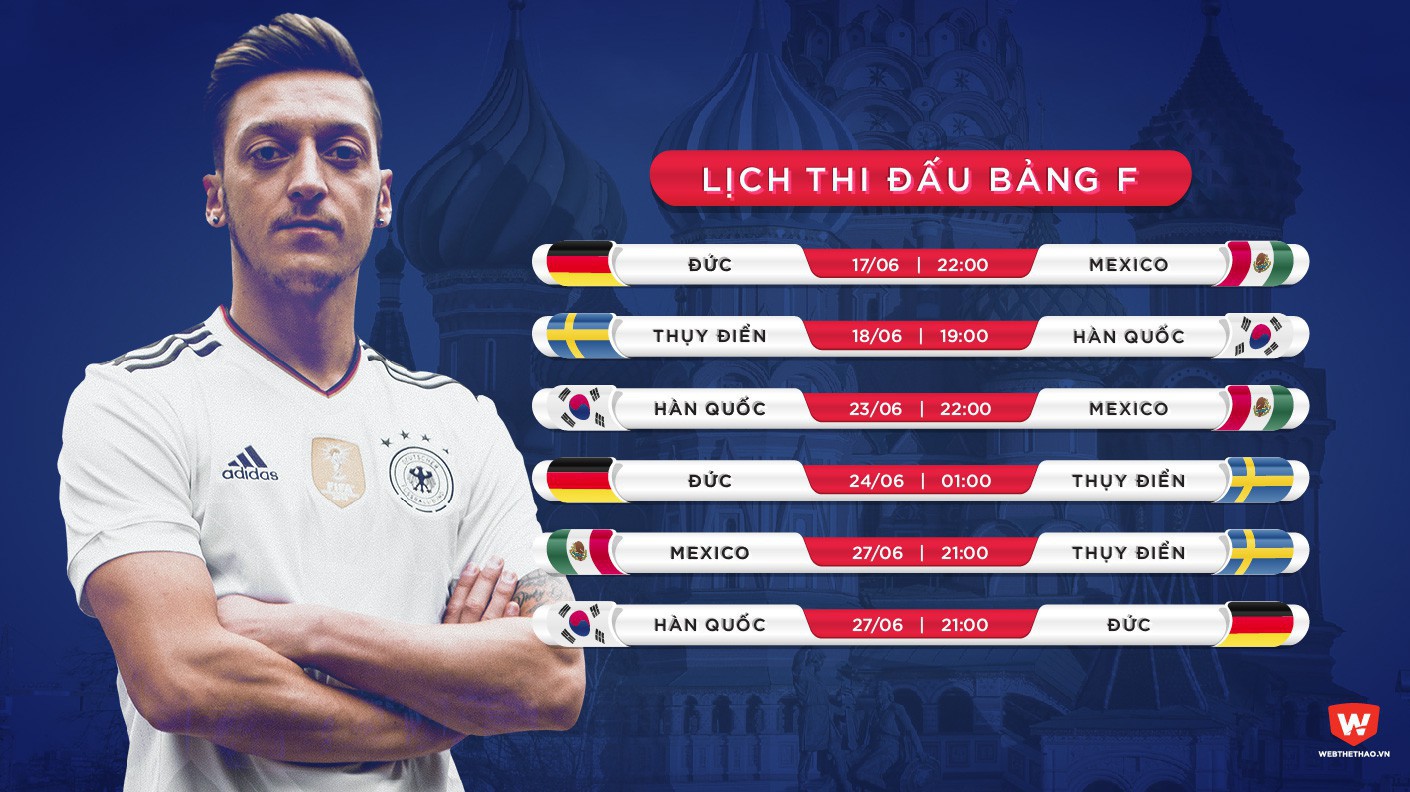 Lịch thi đấu chi tiết và tỷ lệ cược bảng F World Cup 2018