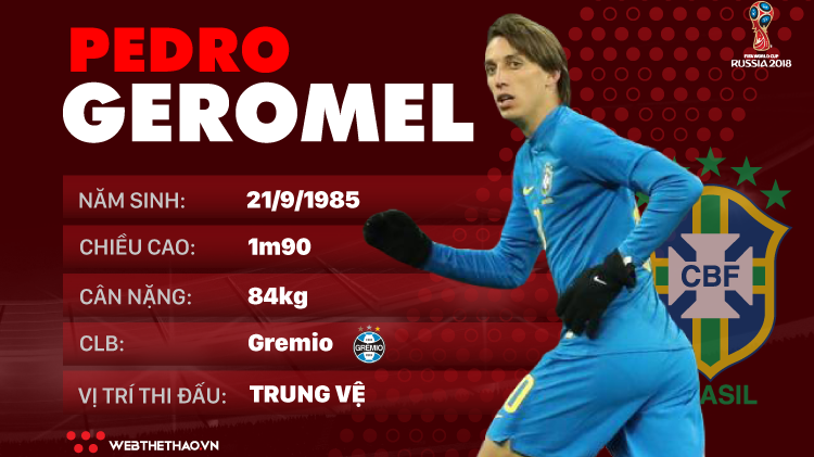 Thông tin cầu thủ Pedro Geromel của ĐT Brazil dự World Cup 2018