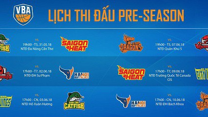 Công bố lịch thi đấu Preseason VBA 2018