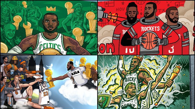 Họa sĩ của 30 thành phố được yêu cầu vẽ bức tranh để chiêu mộ LeBron James và đây là kết quả