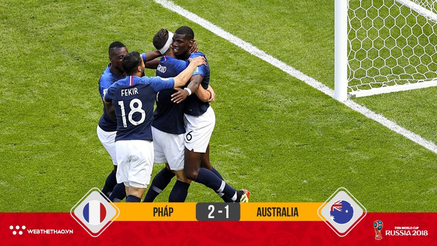 Pháp nhọc nhằn vượt qua Australia 2-1 theo "kịch bản VAR"