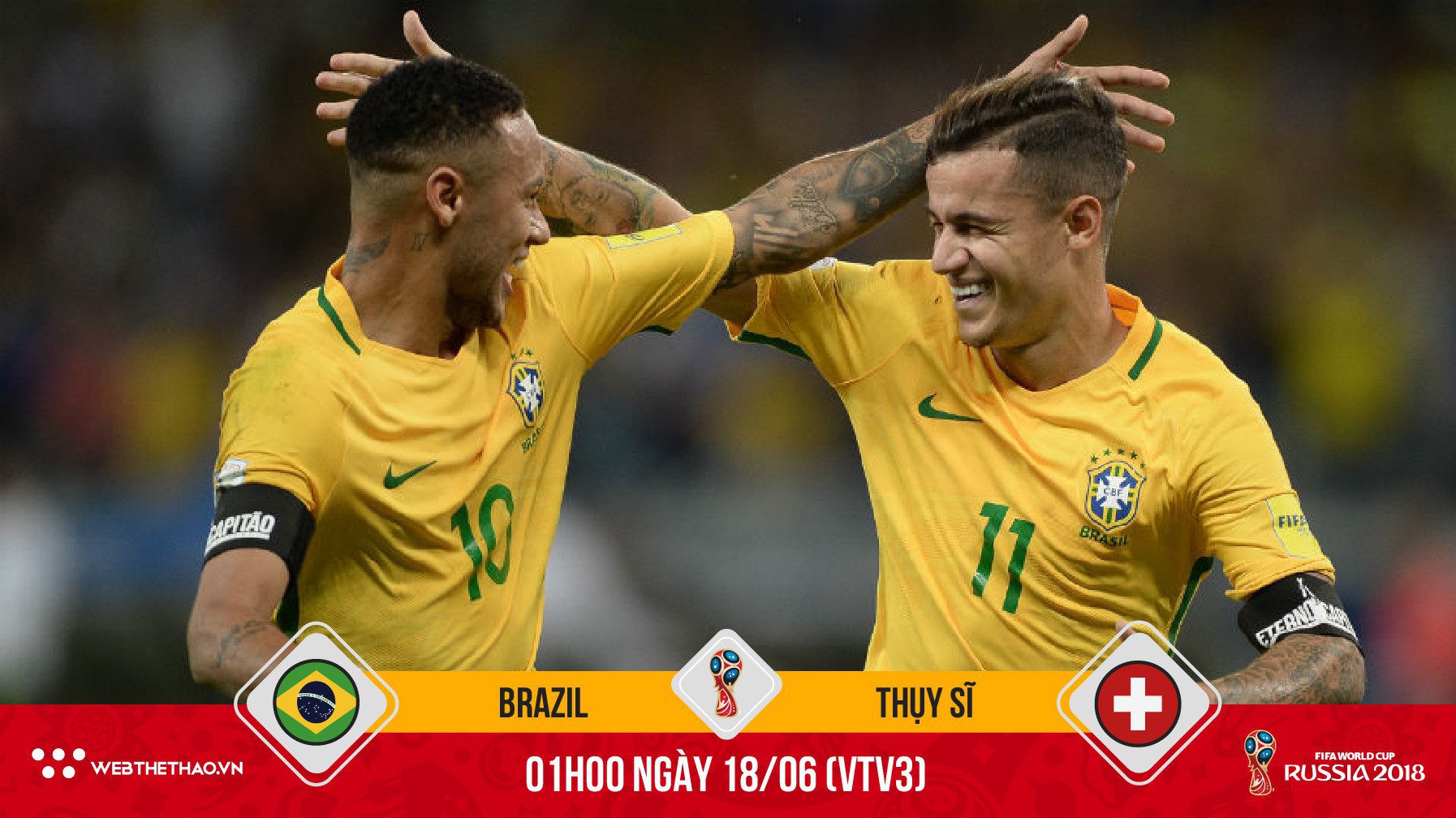 Thế hệ 1992 của Neymar và Coutinho háo hức "báo thù" Thụy Sĩ ở World Cup