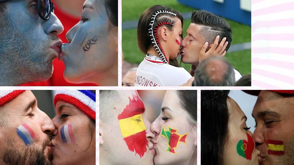 Chùm ảnh: Những nụ hôn say đắm lãng mạn ở World Cup 2018