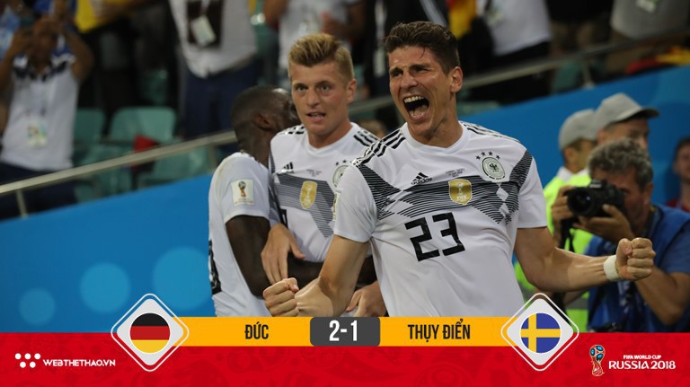 Kroos lập siêu phẩm đá phạt, Đức chơi 10 người vẫn ngược dòng nghẹt thở đánh bại Thụy Điển