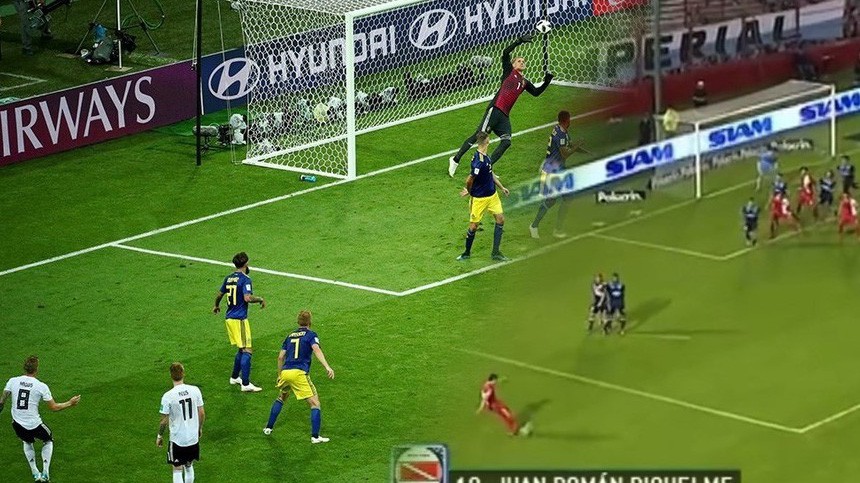 Toni Kroos “copy” cú đá phạt của Riquelme giúp Đức thắng kịch tính Thụy Điển?