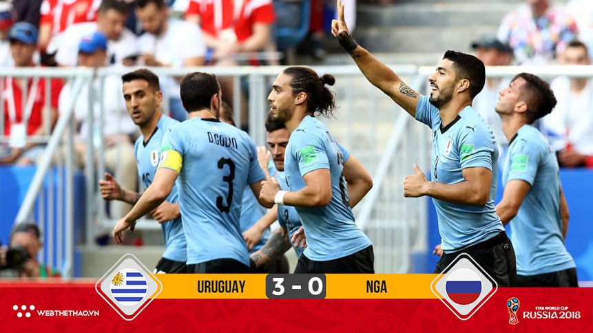Suarez nổ súng, Uruguay đánh bại Nga chiếm ngôi đầu bảng A
