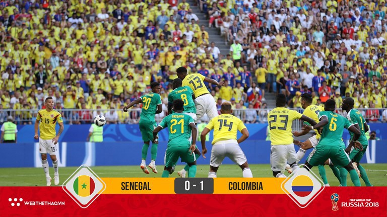Yerry Mina tỏa sáng, Colombia giật vé đi tiếp của Senegal