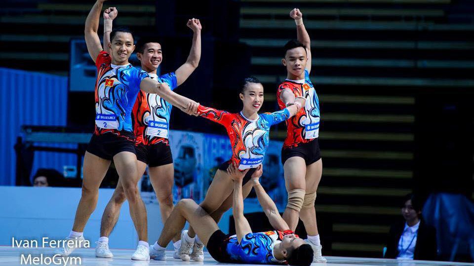 Giải VĐTG Aerobic 2018: Việt Nam nhiều hi vọng giành HCV bài thi nhóm 5 người