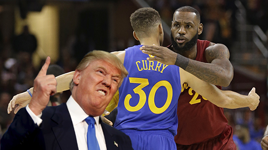 Curry và LeBron tuyên bố dù có vô địch NBA cũng không gặp Donald Trump