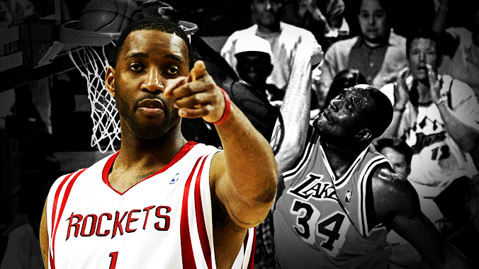 Điều gì đã xảy ra với huyền thoại Tracy McGrady khi cố ngăn cản O'Neal úp rổ?