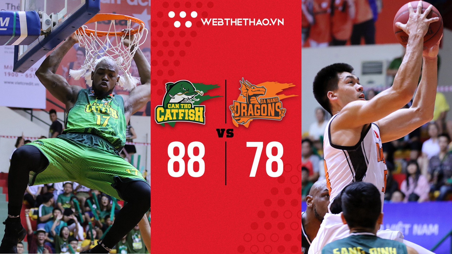 DeAngelo Hamilton bùng nổ, Cantho Catfish giữ vững mạch bất bại trên sân nhà trước Danang Dragons