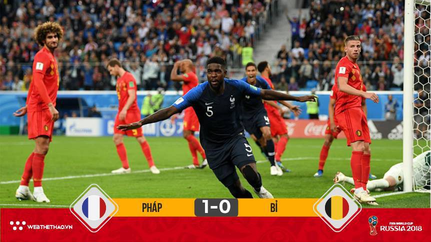 Trung vệ sắm vai người hùng giúp tuyển Pháp đánh bại Bỉ giành vé vào chung kết World Cup