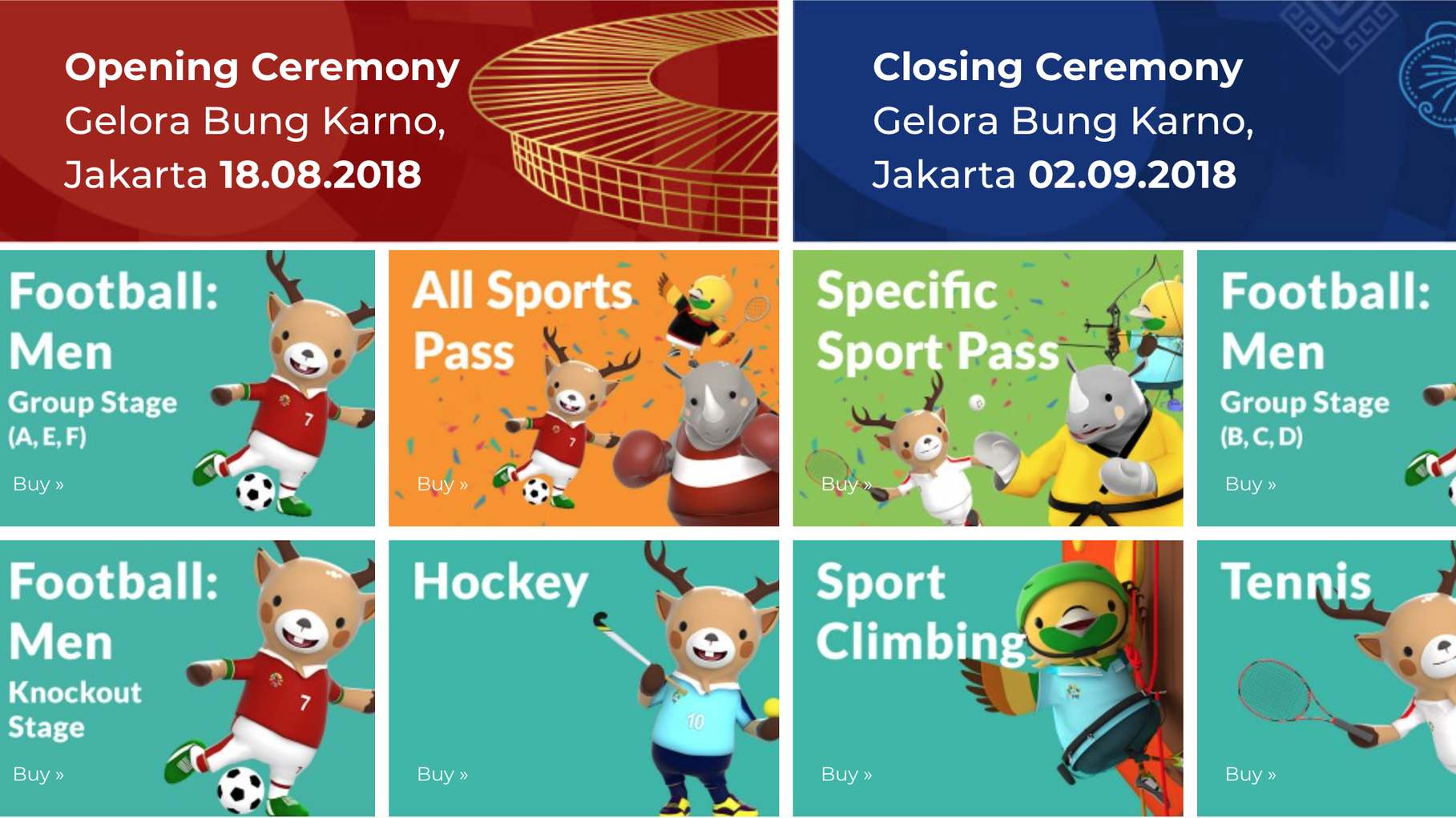 Giá vé các môn thể thao tại ASIAD 18: 16 triệu đồng xem tất cả các môn