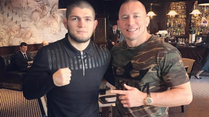 Khabib sẽ dùng chiêu gì khi đối đầu một huyền thoại như Georges St-Pierre?
