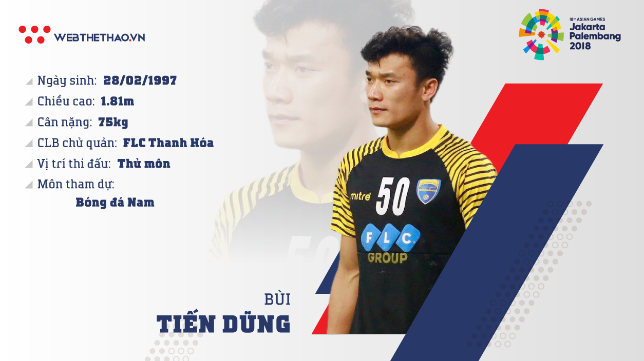 Thông tin thủ môn Bùi Tiến Dũng cùng U23 Việt Nam chuẩn bị ASIAD 2018