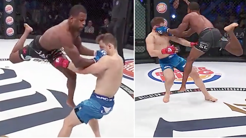 Những pha hạ knock-out chớp nhoáng bằng cú lên gối trên không ấn tượng nhất ở Bellator MMA