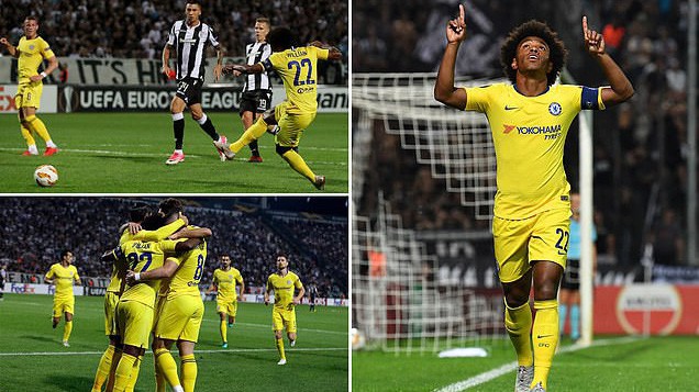 Willian ghi bàn và 5 điểm nhấn ở trận thắng của Chelsea trước PAOK