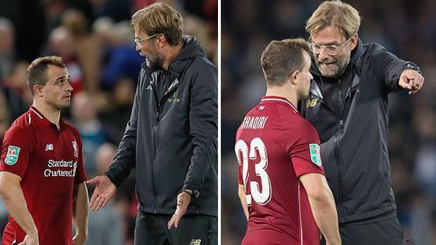HLV Klopp lý giải nguyên nhân mắng nhiếc Shaqiri sau khi trận đấu kết thúc