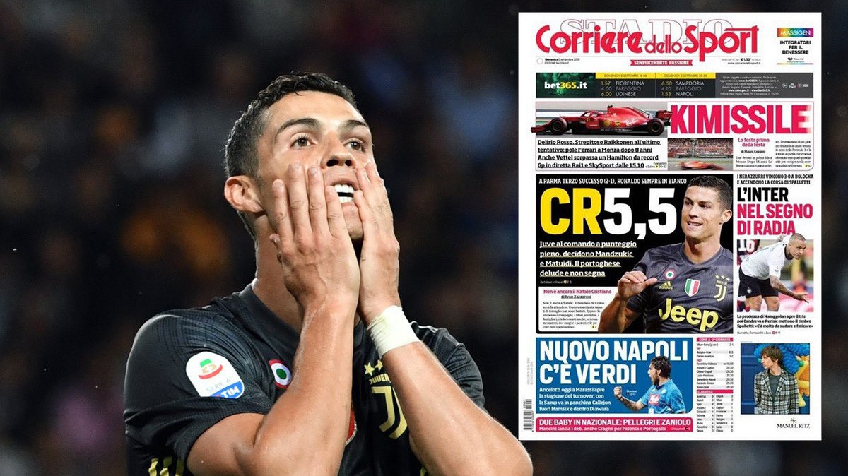 Sau màn tâng bốc, Ronaldo bắt đầu bị truyền thông Italia tấn công vì tịt ngòi