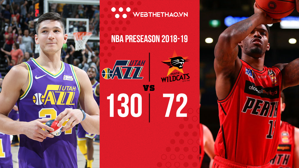 Lính mới Grayson Allen "lên đồng" 3 điểm trong ngày Jazz hủy diệt Perth Wildcats