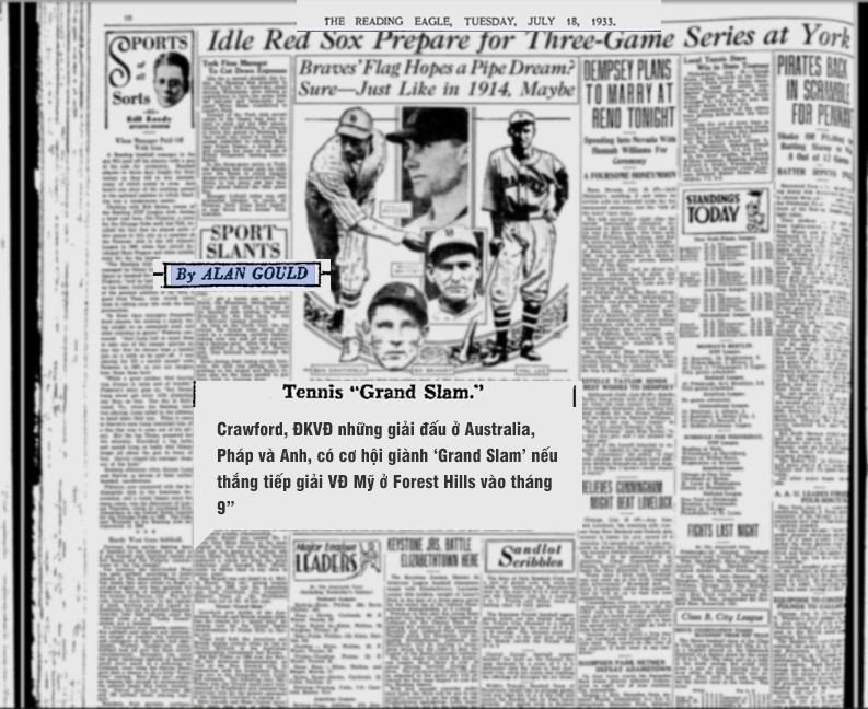 Trang số 10 của tờ Reading Eagle số ra ng&agrave;y 18/07/1933