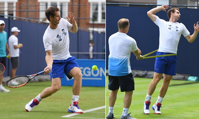 Murray tập luyện để bước v&agrave;o m&ugrave;a s&acirc;n cỏ