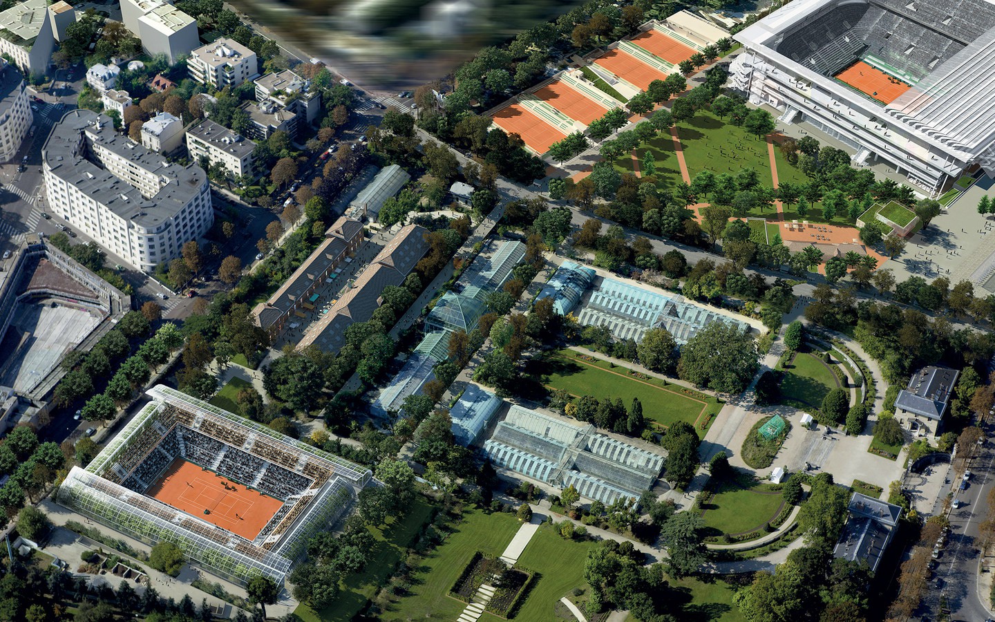 Lo ngại làm tổn hại cây xanh, việc xây dựng mái che sân đấu cho Roland Garros lại bị trì hoãn